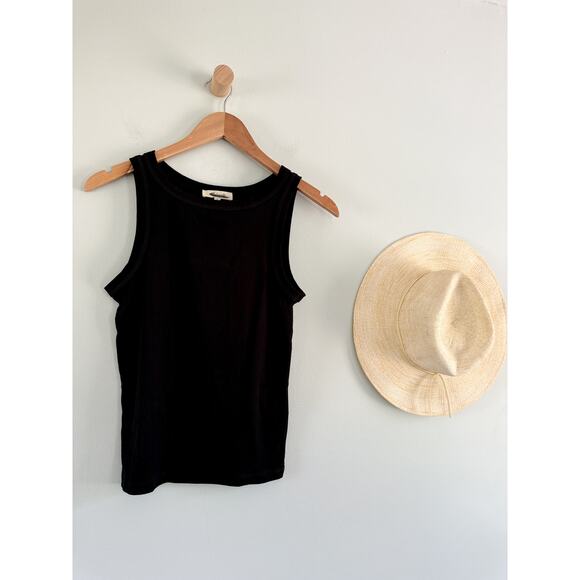 Madewell | NWT | (Re)generative Cotton Essential High-Neck Tank Jet Black | Sz S - Picture 2 of 8
